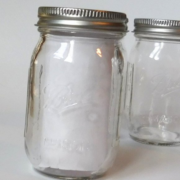 Set of 4 Mini Clear Glass BELL Storage Jars -   4 oz  Metal Lids Made in USA - Picture 3 of 8